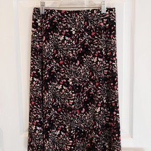 Sag Harbor Black & Pink Patterened Skirt XL